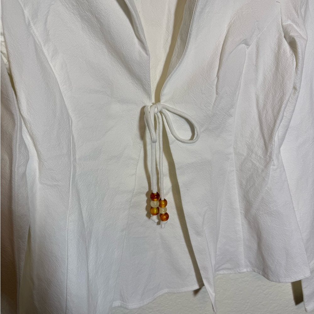 Meshki White Annalee cotton blend tie shirt - Picture 6 of 10